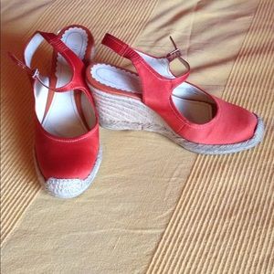 Franco sarto orange satin espadrilles